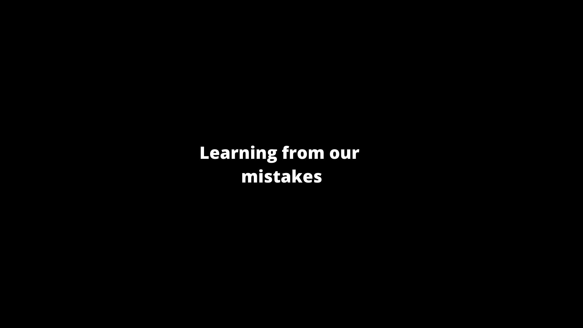 image for Learning from our mistakes