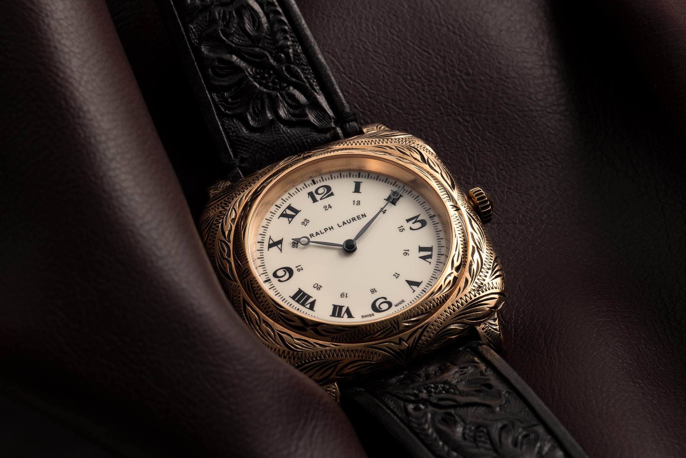 image for The Western Black Dial Cushion Watch